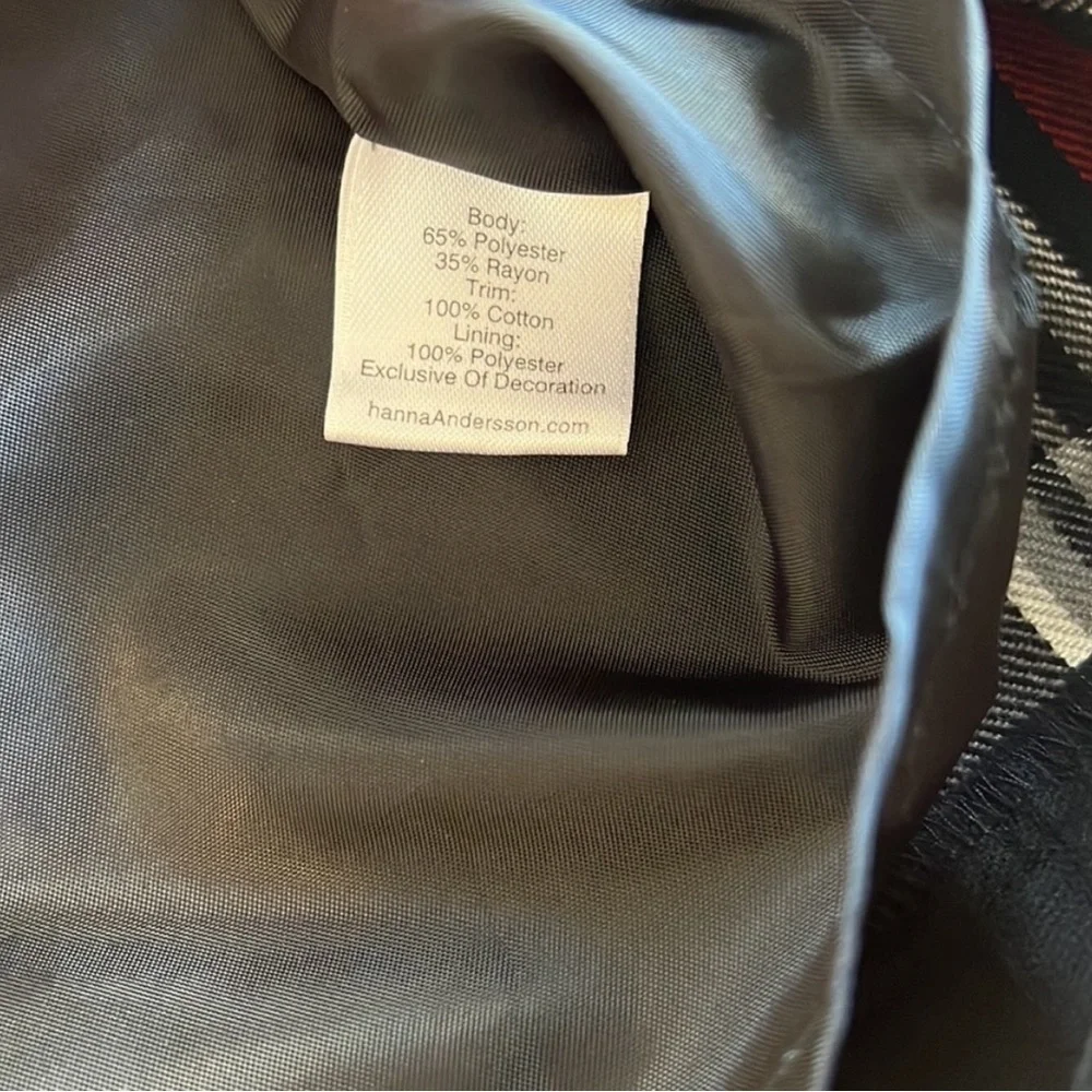 Hanna andersson smocked Christmas plaid velvet trim dress